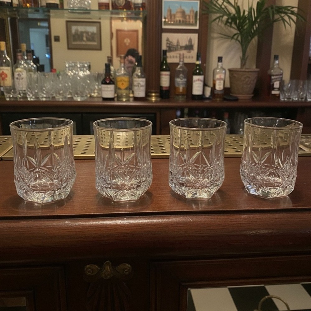 Set‎ of 4 Cristal D'Arques Durand Brighton Double Old Fashion Glasses